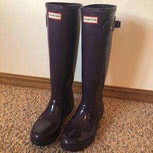 Hunter Original Tall Purple Glossy Rainboots